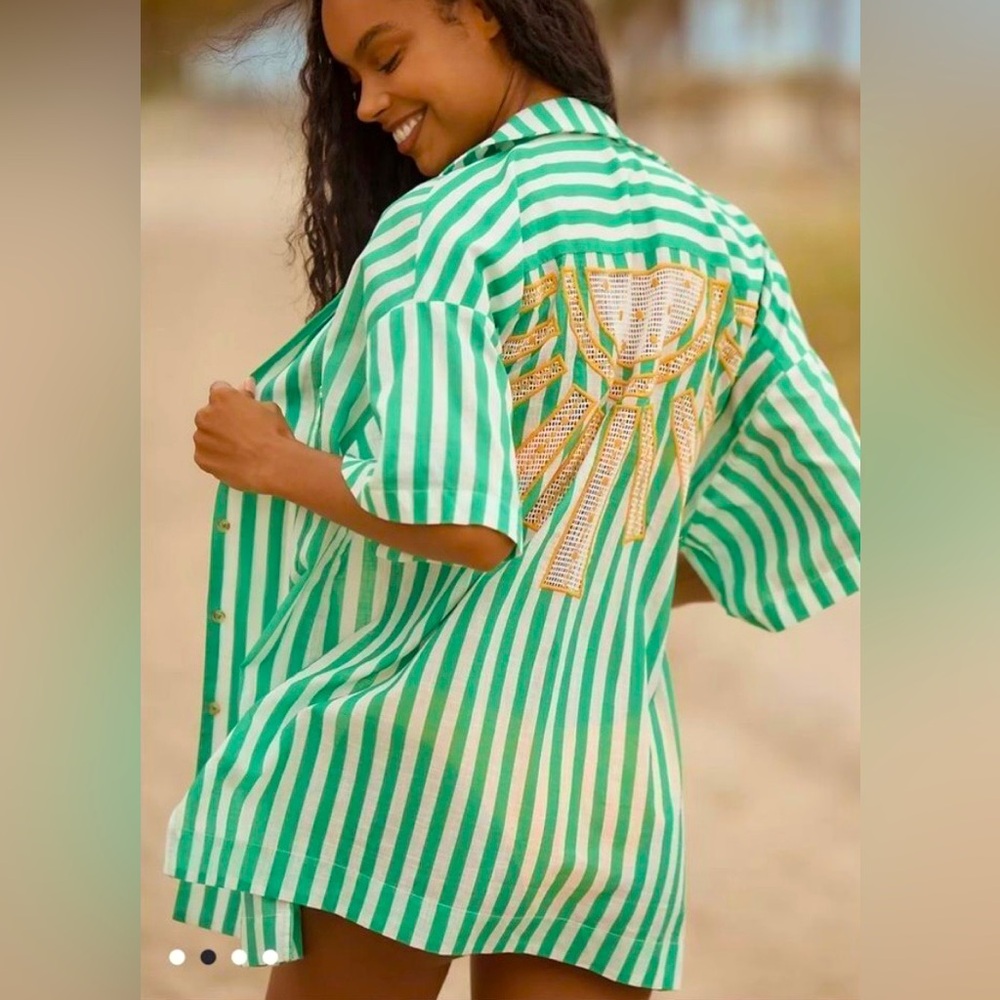 Anthropologie Celandine button down shirt/cover up